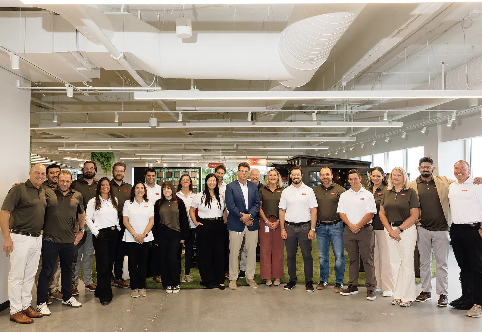 Keter's headquarters staff in the new Alpharetta office, in a photo the company released with its announcement.