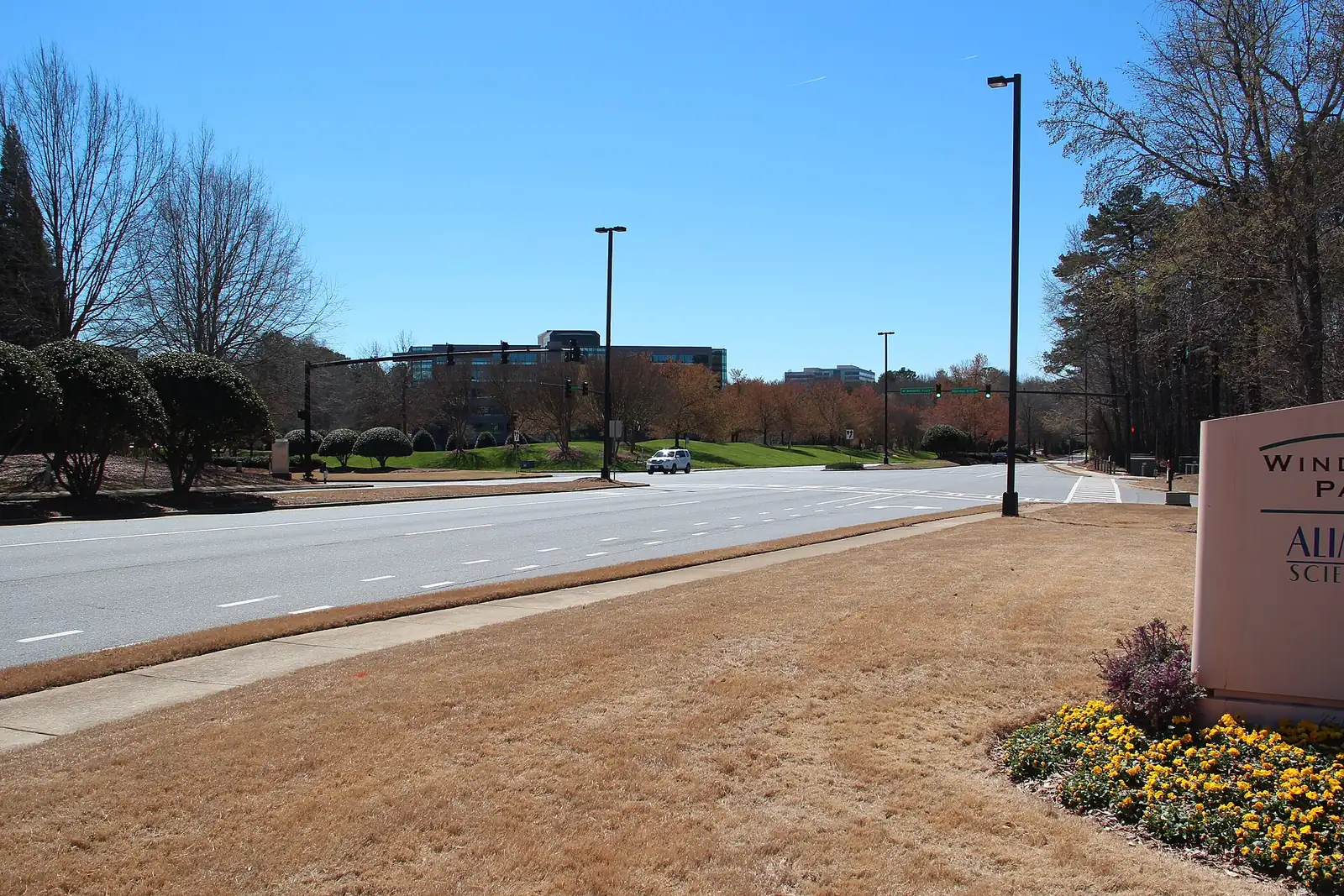 Windward Parkway, the main east-west road through the north end of Alpharetta