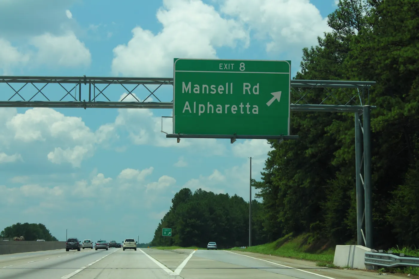 Georgia 400 southbound at Exit 8, Mansell Road, in Alpharetta