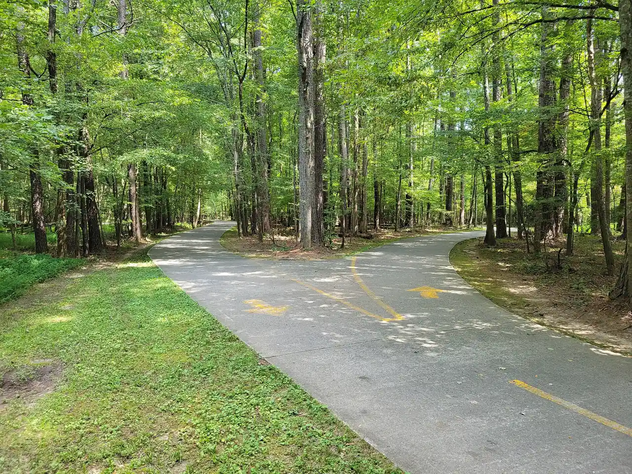 The Big Creek Greenway's divided bikeway in Alpharetta