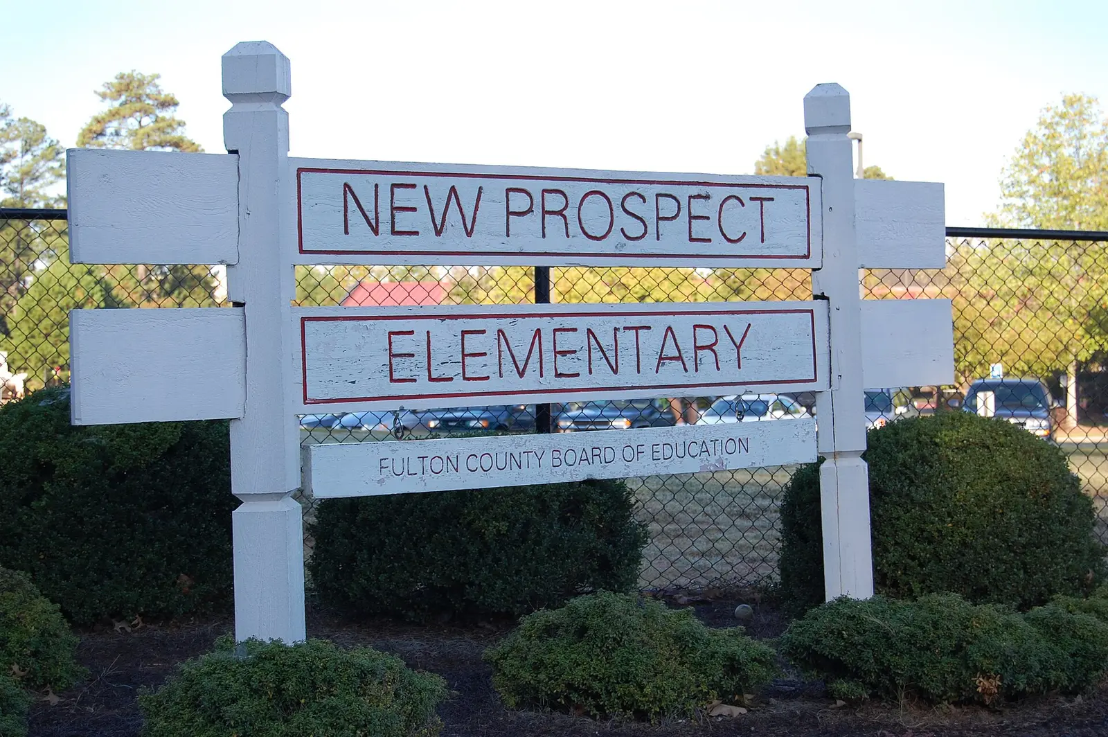 The New Prospect Elementary sign on the school grounds